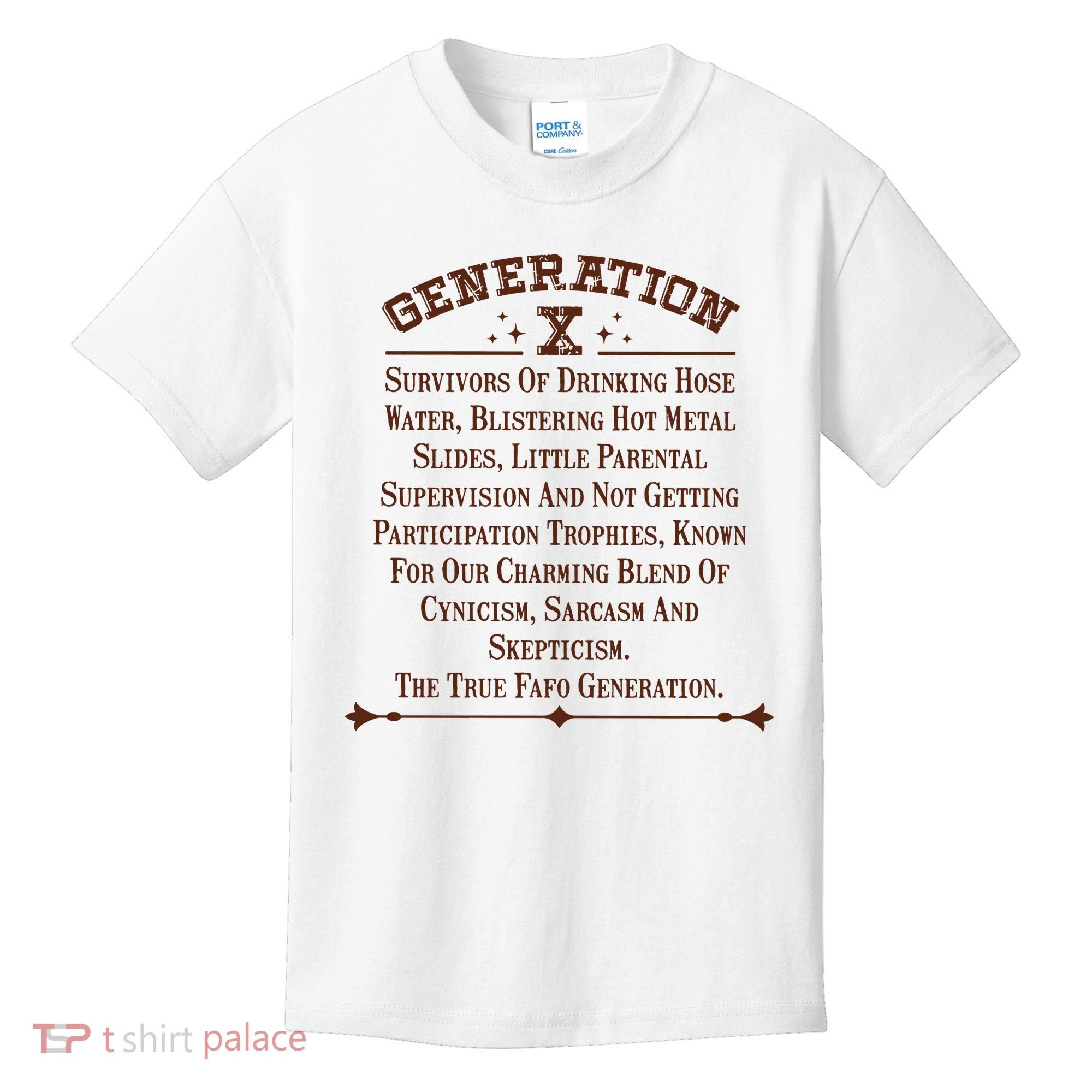 Gen X Generation X Raised On Hose Water And Neglect Nostalgia Kids T-Shirt