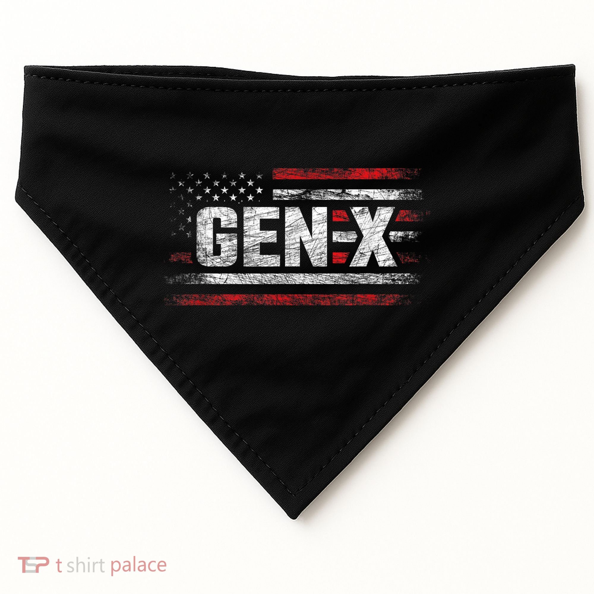 Generation X Gen Xer Gen X American Flag Gen X USA-Made Doggie Bandana