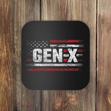 Generation X Gen Xer Gen X American Flag Gen X Coaster