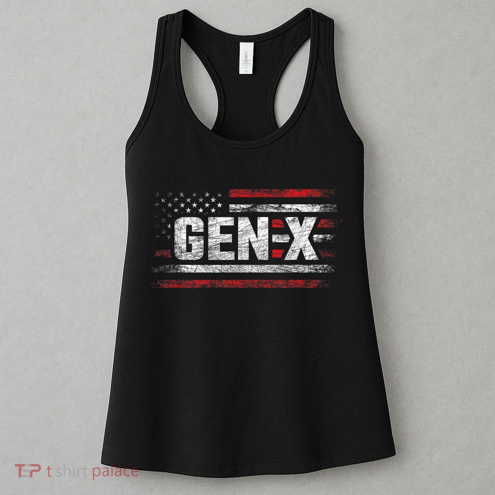 Generation X Gen Xer Gen X American Flag Gen X Women's Tank Top