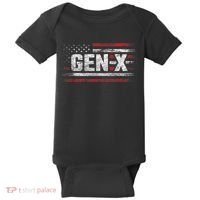 Generation X Gen Xer Gen X American Flag Gen X Baby Bodysuit thumb 0