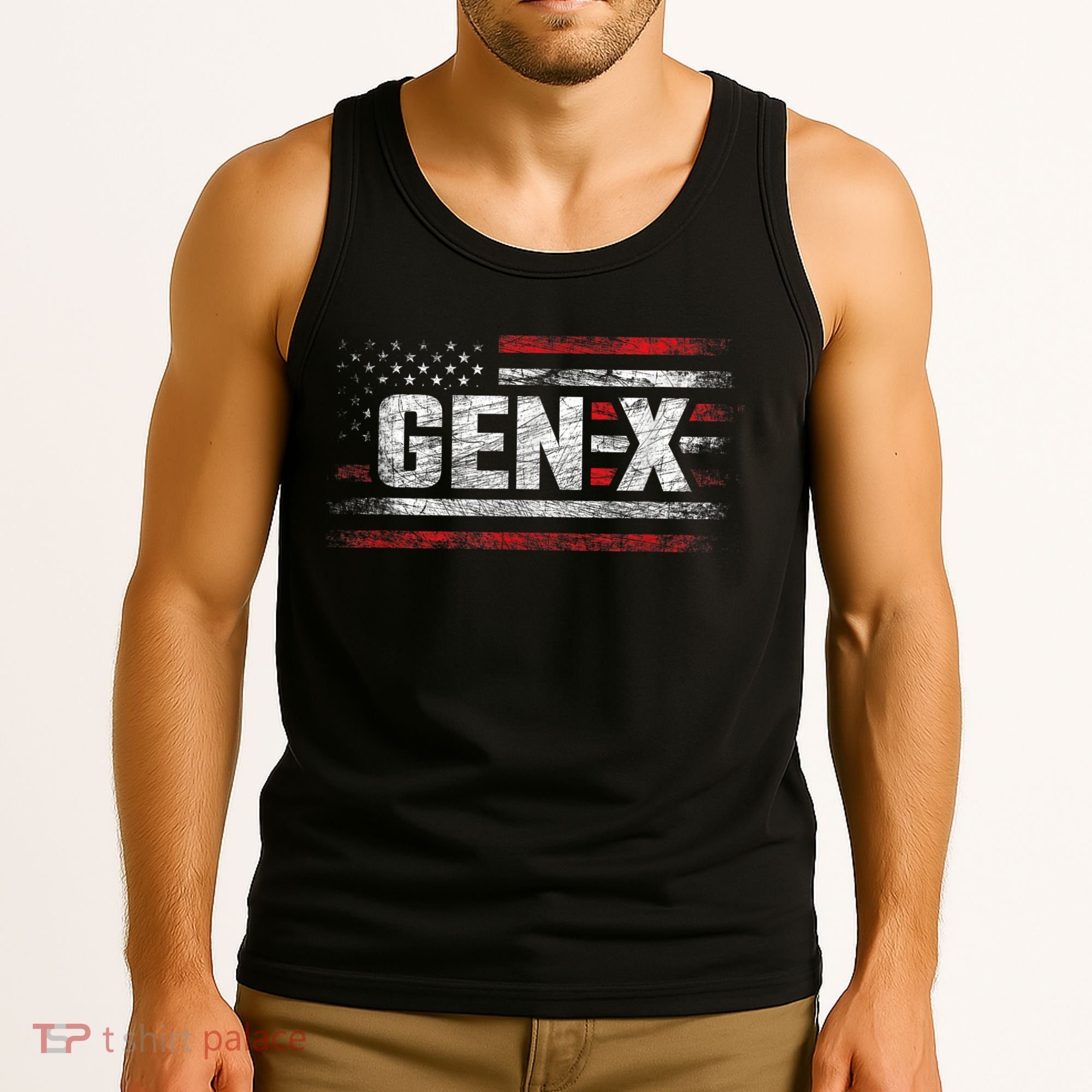 Generation X Gen Xer Gen X American Flag Gen X Tank Top