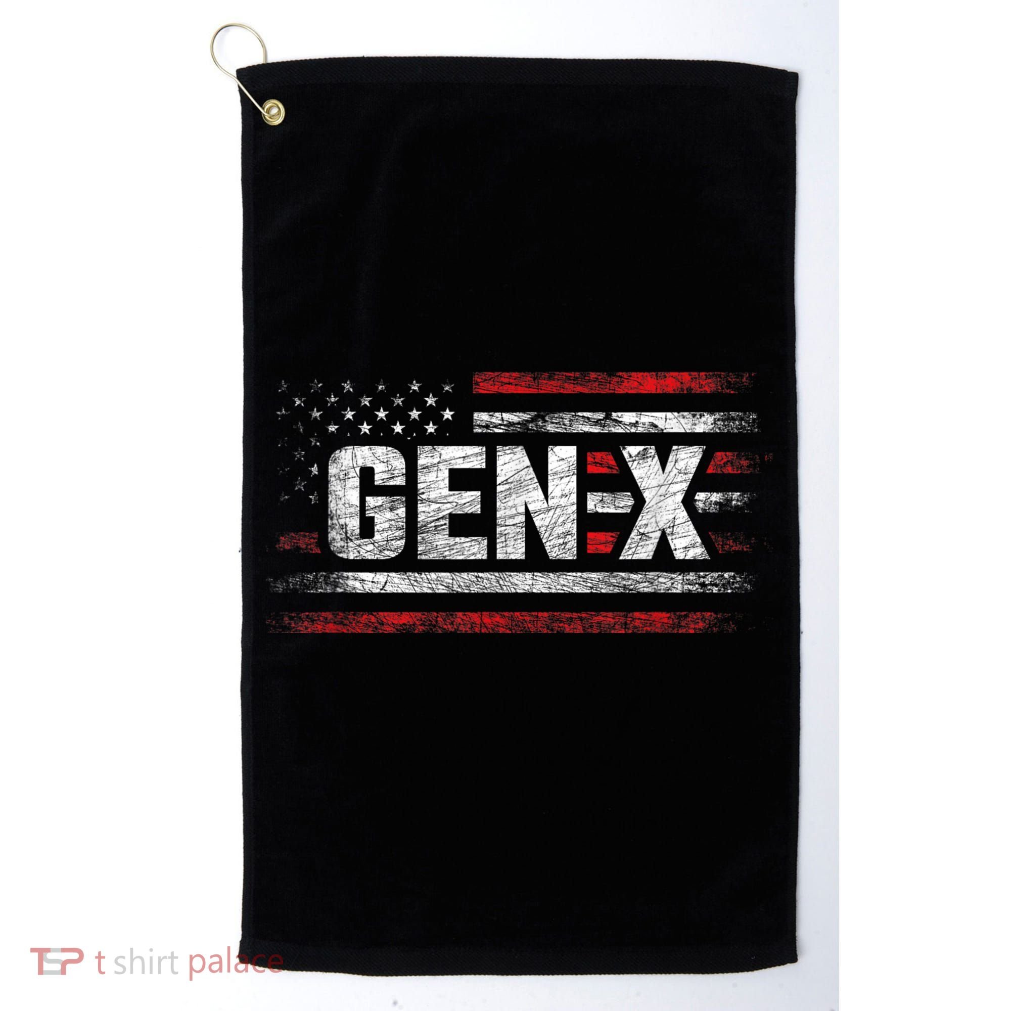 Generation X Gen Xer Gen X American Flag Gen X Golf Towel
