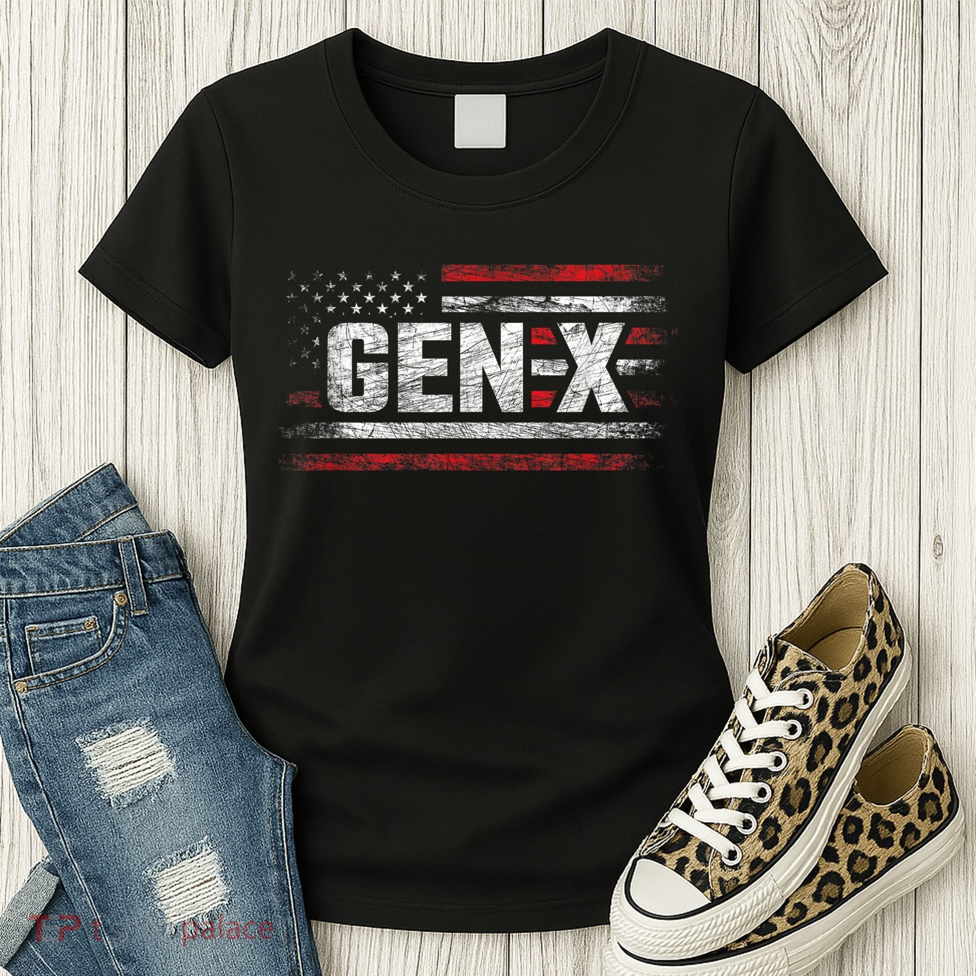 Generation X Gen Xer Gen X American Flag Gen X Women's T-Shirt