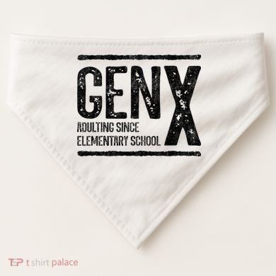 Generation X Gen X Adulting Since Elementary School USA-Made Doggie Bandana