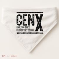 Generation X Gen X Adulting Since Elementary School USA-Made Doggie Bandana thumb 0