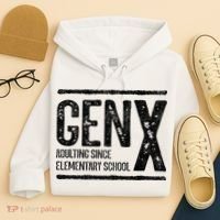 Generation X Gen X Adulting Since Elementary School Hoodie thumb 4