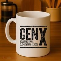 Generation X Gen X Adulting Since Elementary School Coffee Mug thumb 4