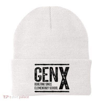 Generation X Gen X Adulting Since Elementary School Beanie