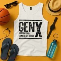 Generation X Gen X Adulting Since Elementary School Tank Top thumb 4
