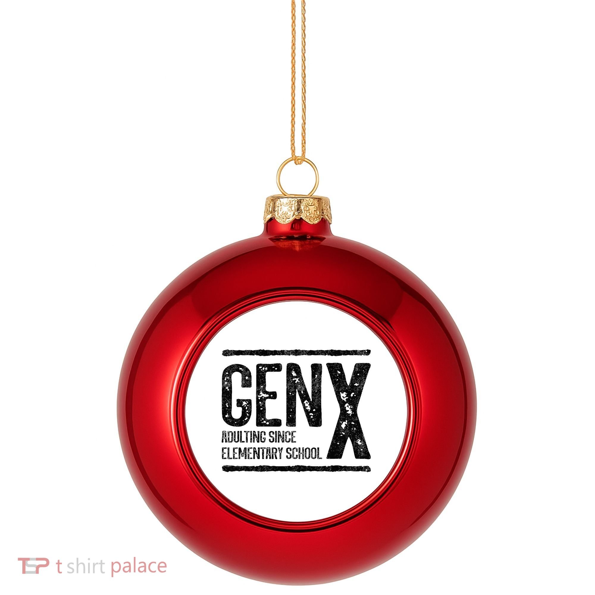 Generation X Gen X Adulting Since Elementary School Plastic Christmas Ball Ornament