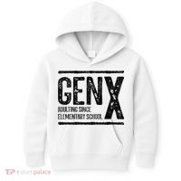 Generation X Gen X Adulting Since Elementary School Kids Hoodie thumb 0