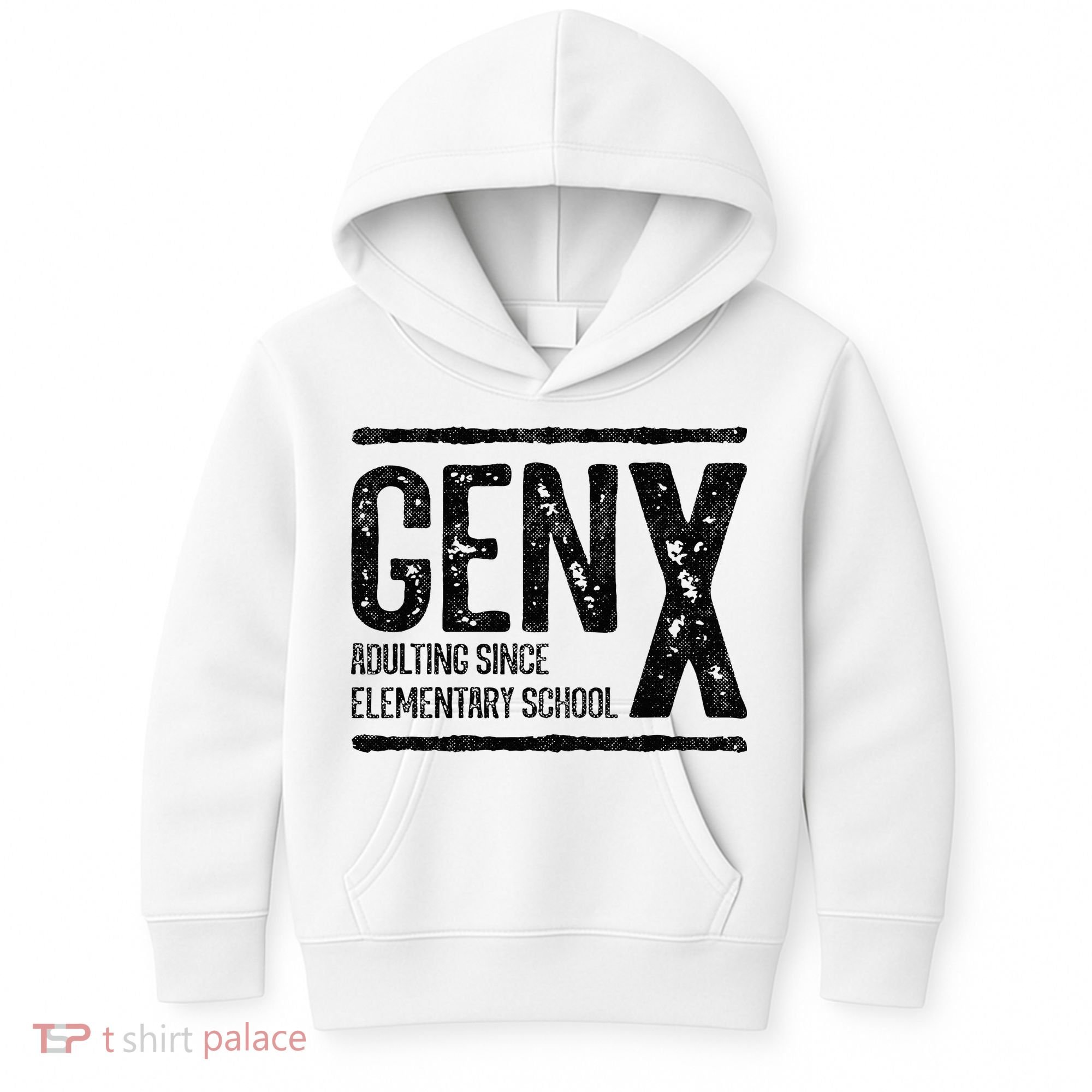Generation X Gen X Adulting Since Elementary School Kids Hoodie