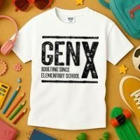 Generation X Gen X Adulting Since Elementary School Kids T-Shirt thumb 3