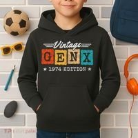 Gen X Generation Gen Xer Born 1974 Gen X 1974 Birthday Kids Hoodie thumb 2