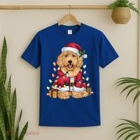 Goldendoodle Xmas Lighting Santa Goldendoodle Dog Christmas Gift T-Shirt thumb 2