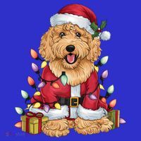 Goldendoodle Xmas Lighting Santa Goldendoodle Dog Christmas Gift Women's Tank Top thumb 5