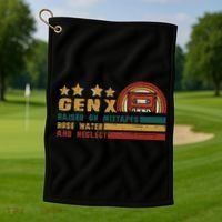 Gen X Nostalgia Raised On Mixtapes And Hose Water Golf Towel thumb 1