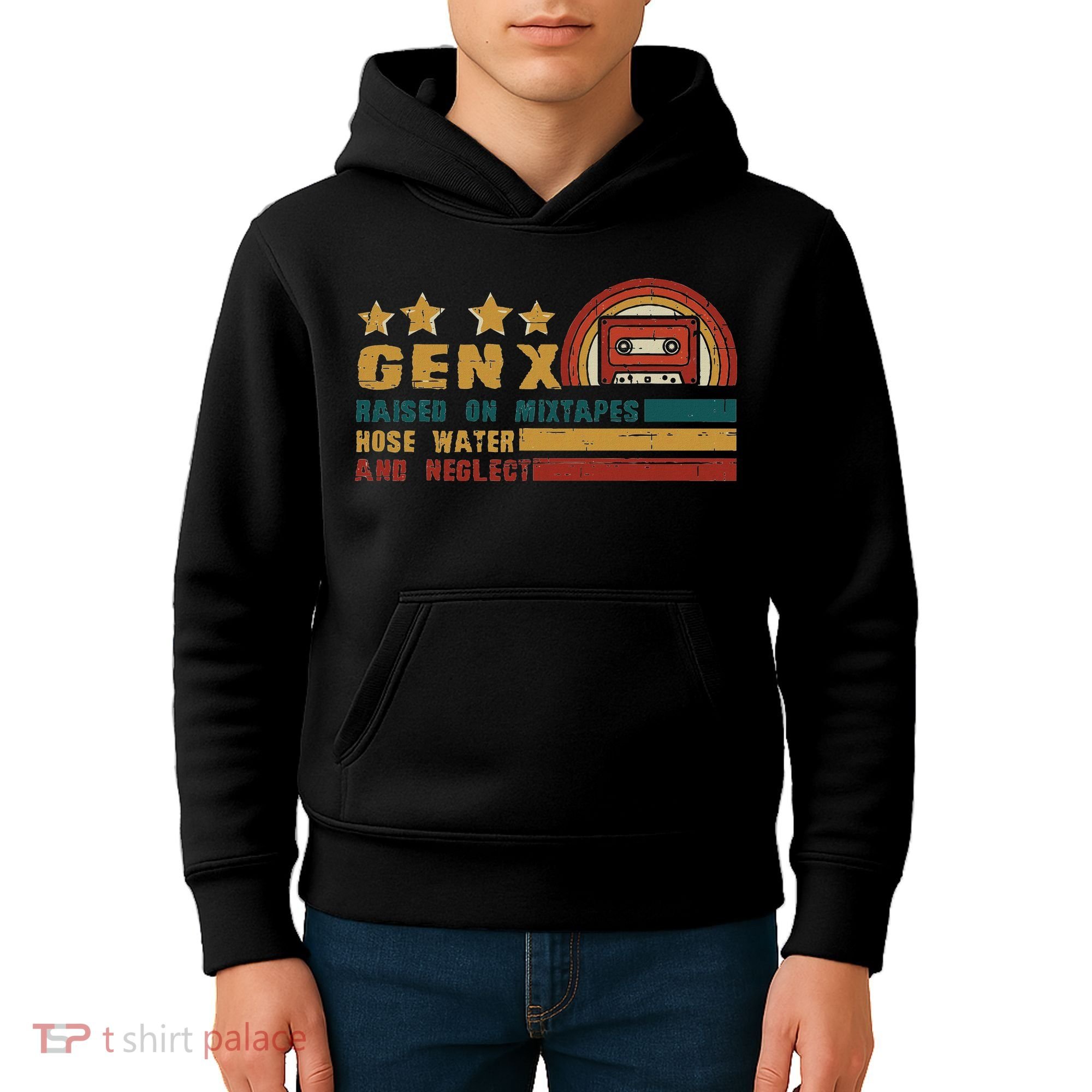 Gen X Nostalgia Raised On Mixtapes And Hose Water Kids Hoodie