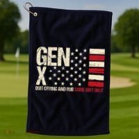 Gen X Quit Crying And Rub Some Dirt On It Golf Towel thumb 1