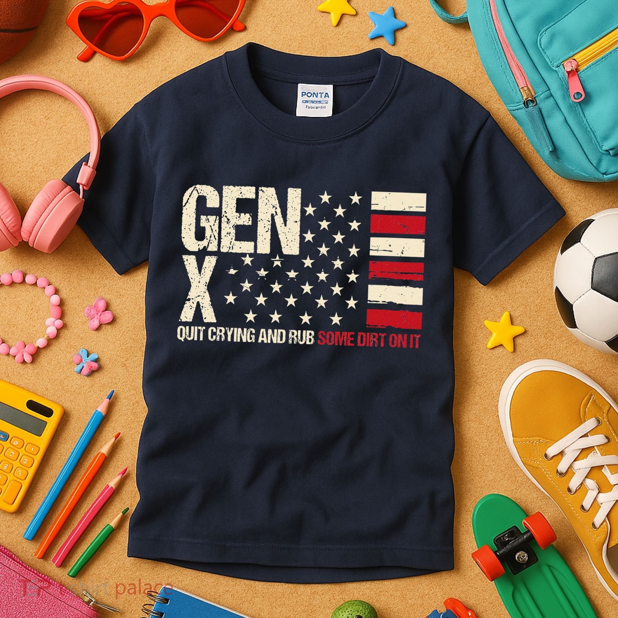 Gen X Quit Crying And Rub Some Dirt On It Kids T-Shirt