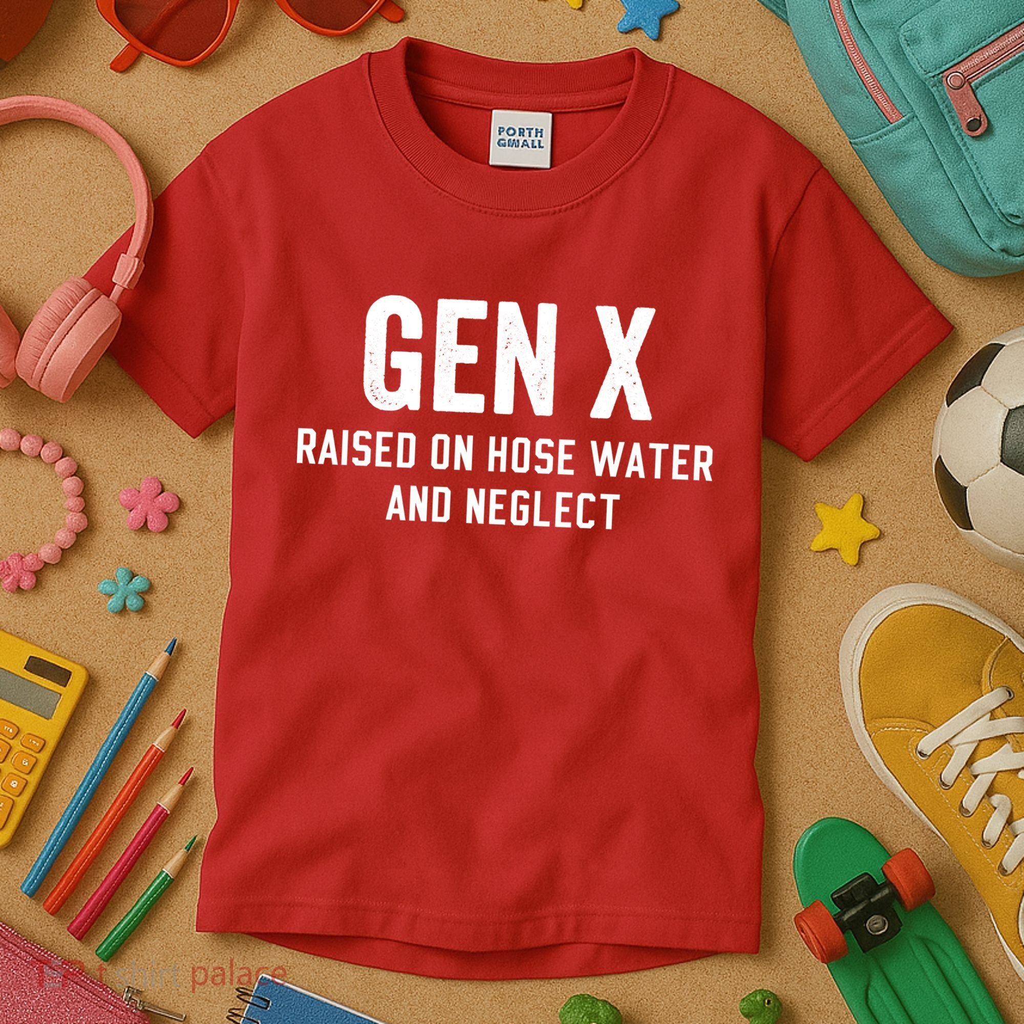 Gen X Raised On Hose Water And Neglect Humor Generation X Kids T-Shirt