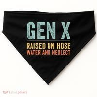 GEN X raised on hose water and neglect Retro Generation X USA-Made Doggie Bandana thumb 0