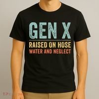 GEN X raised on hose water and neglect Retro Generation X T-Shirt thumb 3