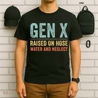 GEN X raised on hose water and neglect Retro Generation X T-Shirt thumb 6