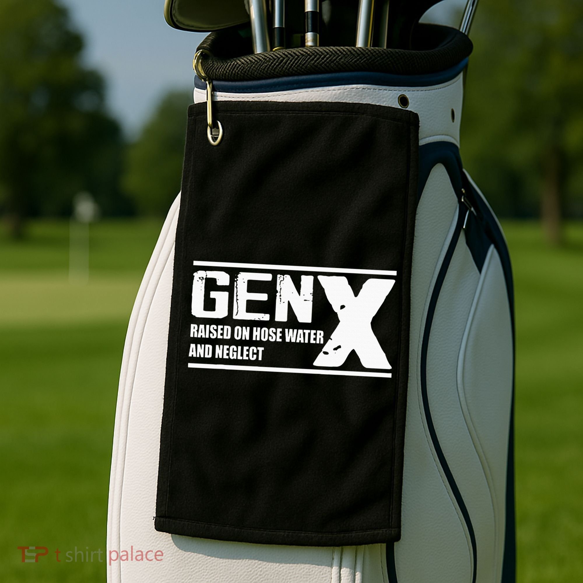 Gen X Raised On Hose Water And Neglect Funny Golf Towel