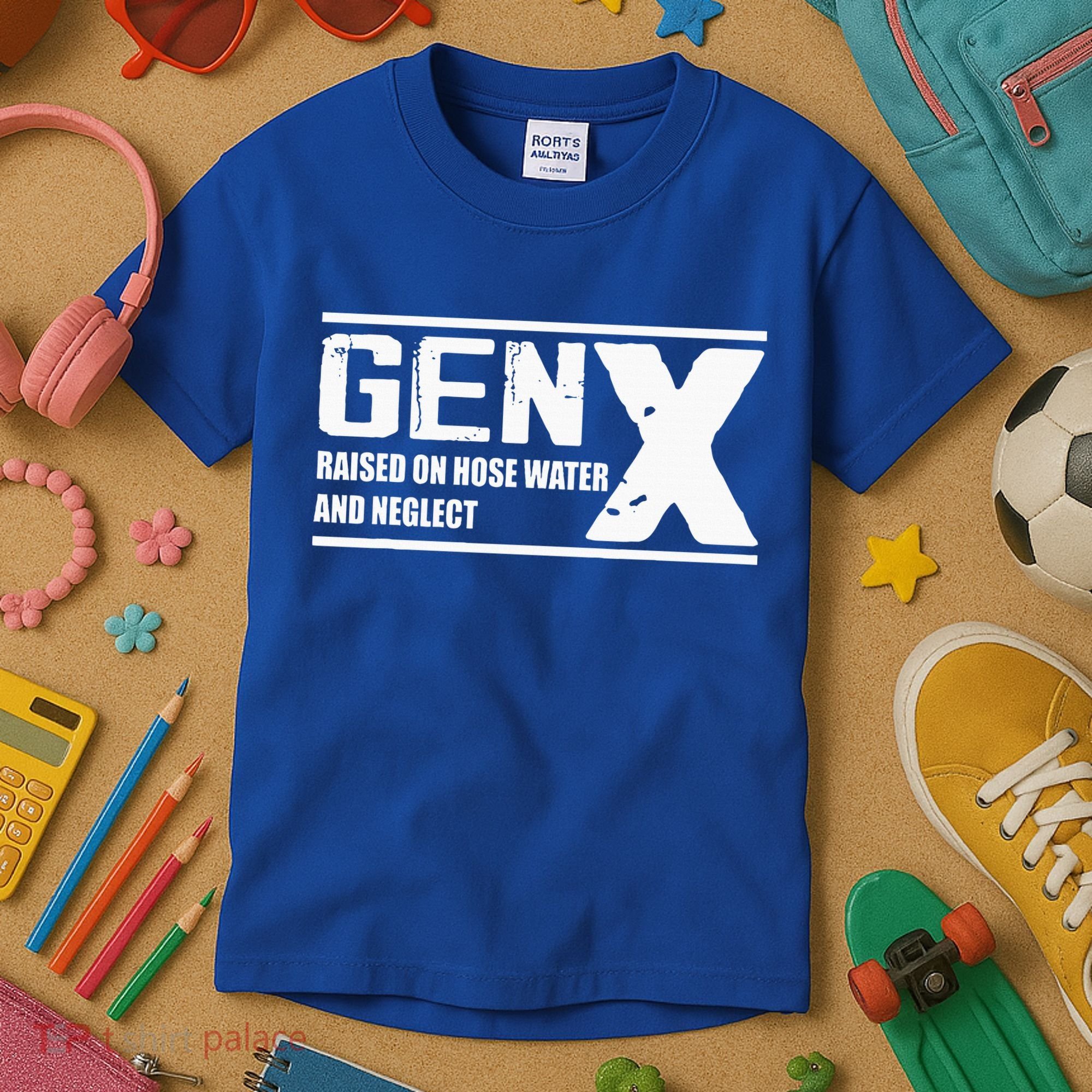 Gen X Raised On Hose Water And Neglect Funny Kids T-Shirt