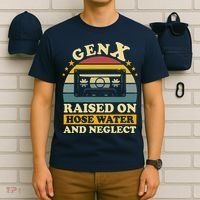 Gen X Raised On Hose Water And Neglect Retrro Humor Generation X T-Shirt thumb 6