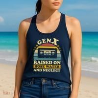 Gen X Raised On Hose Water And Neglect Retrro Humor Generation X Women's Tank Top thumb 2