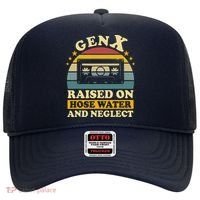 Gen X Raised On Hose Water And Neglect Retrro Humor Generation X Hat thumb 0