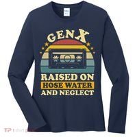 Gen X Raised On Hose Water And Neglect Retrro Humor Generation X Women's Long Sleeve Shirt thumb 0