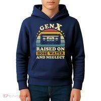 Gen X Raised On Hose Water And Neglect Retrro Humor Generation X Kids Hoodie thumb 4