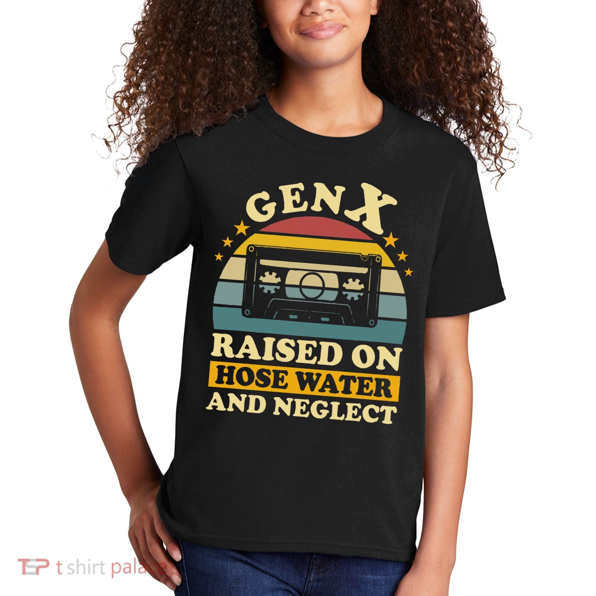 Gen X Raised On Hose Water And Neglect Retrro Humor Generation X Kids T-Shirt