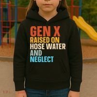 Gen X Raised On Hose Water And Neglect Kids Hoodie thumb 3