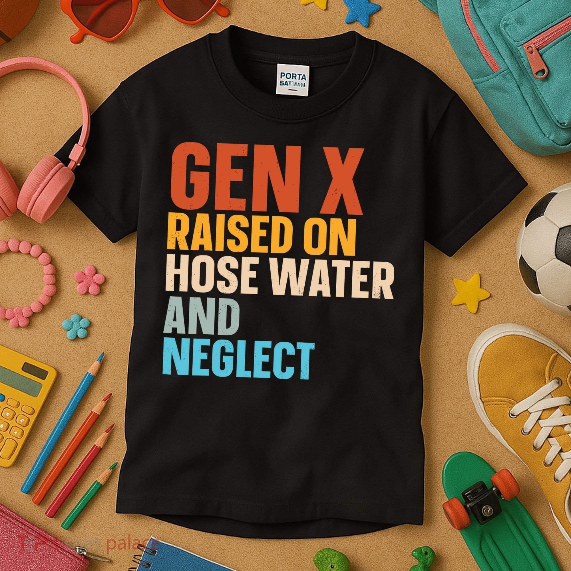 Gen X Raised On Hose Water And Neglect Kids T-Shirt