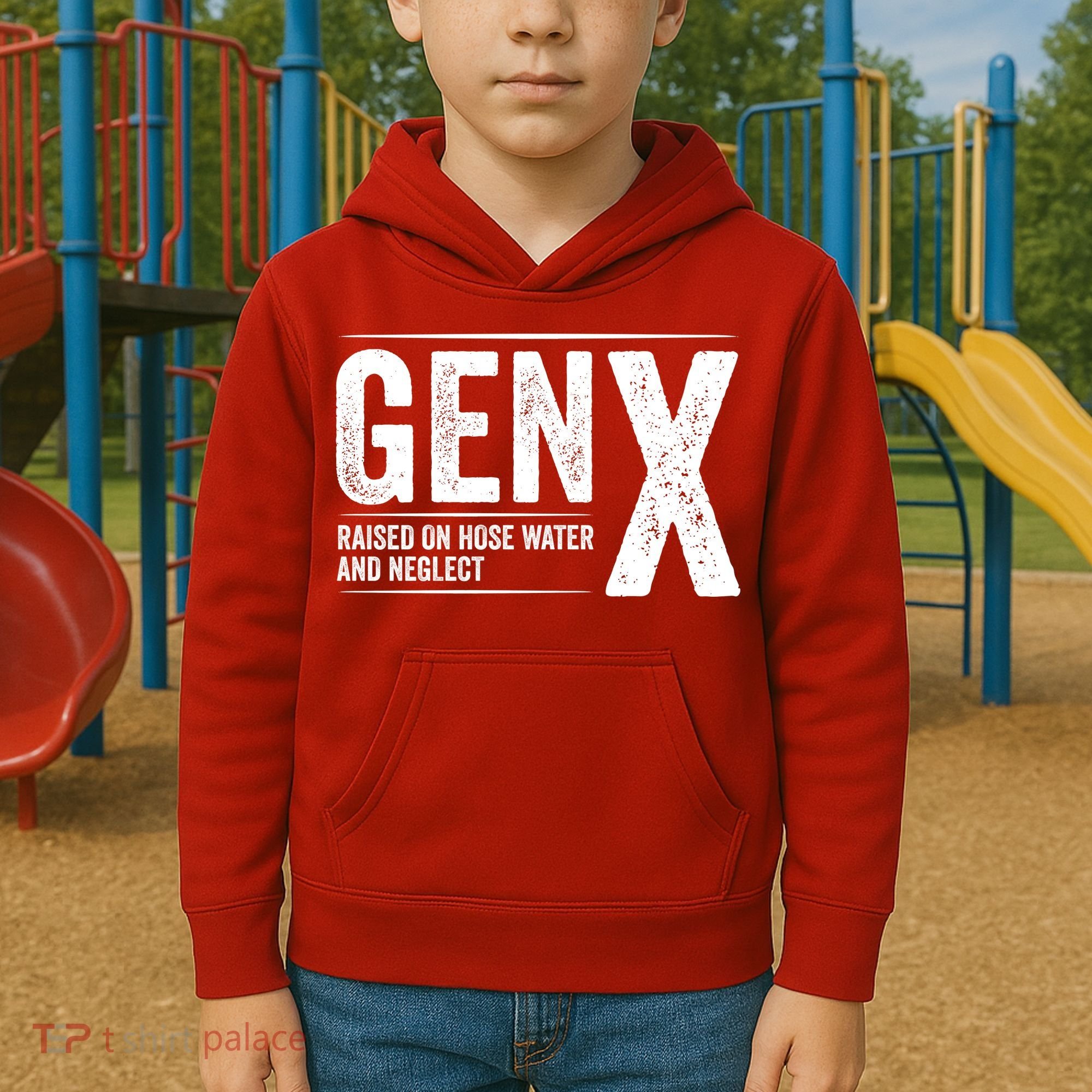 Gen X Raised On Hose Water And Neglect Generation X Kids Hoodie