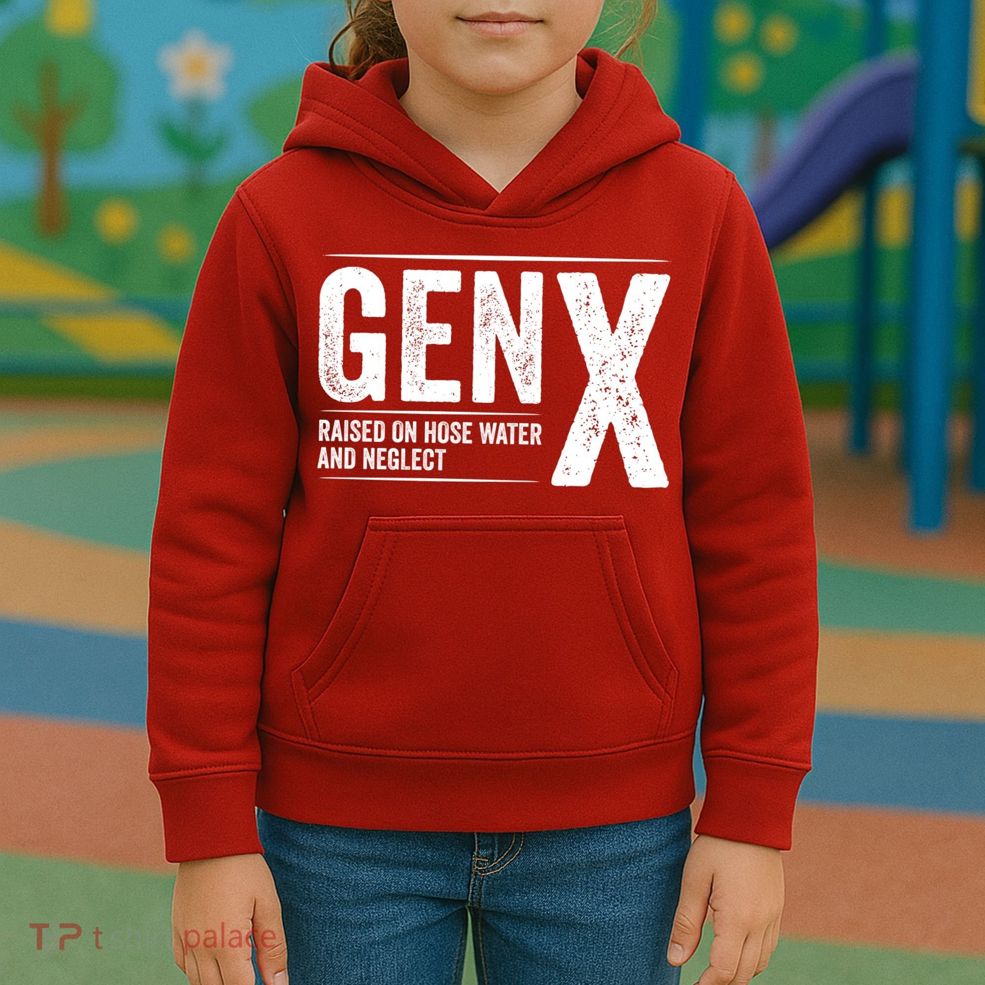 Gen X Raised On Hose Water And Neglect Generation X Kids Hoodie