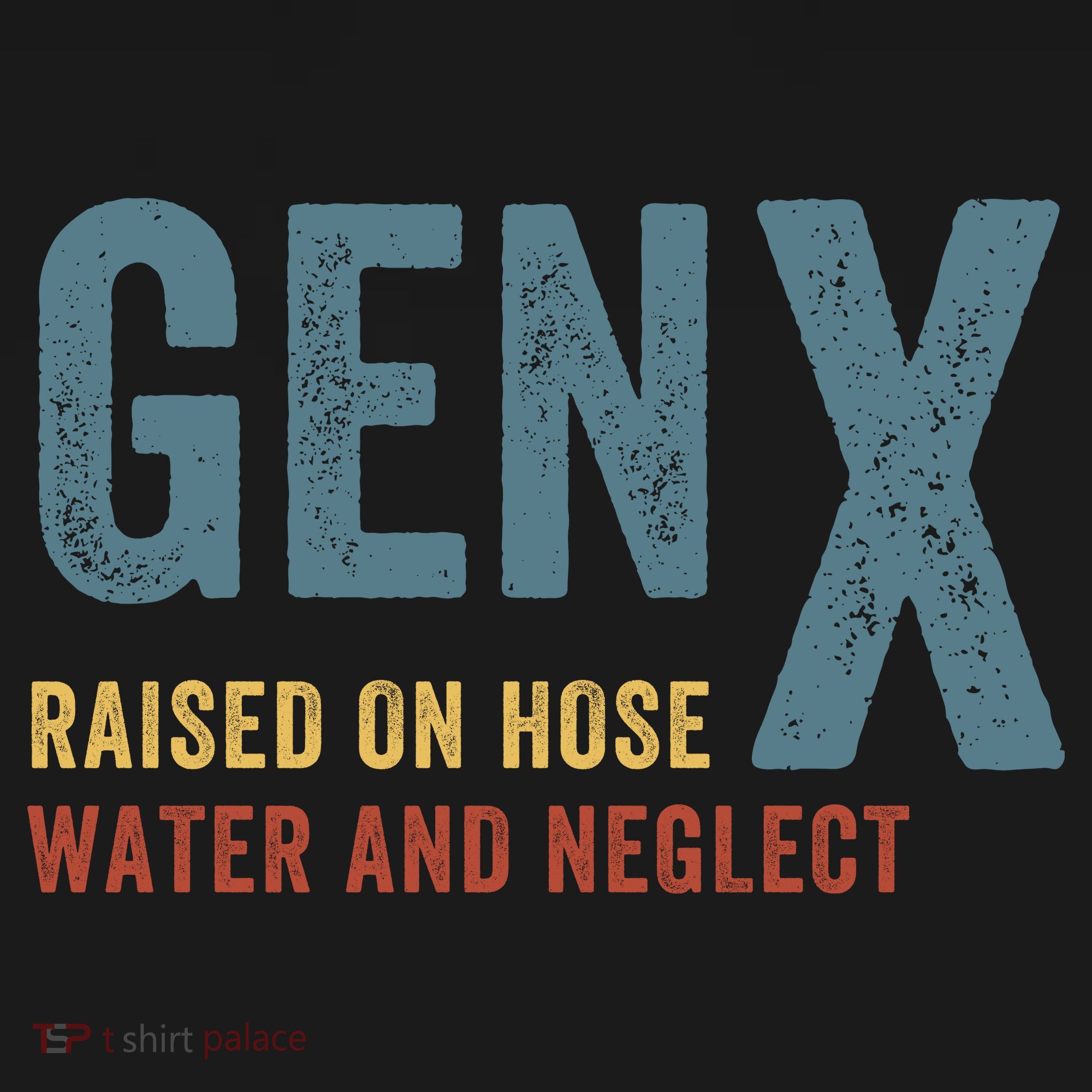 Gen X Raised On Hose Water And Neglect Funny Meme Vintage Generation X T-Shirt