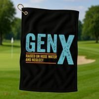 Gen X Raised On Hose Water And Neglect Retro Generation X Golf Towel thumb 1