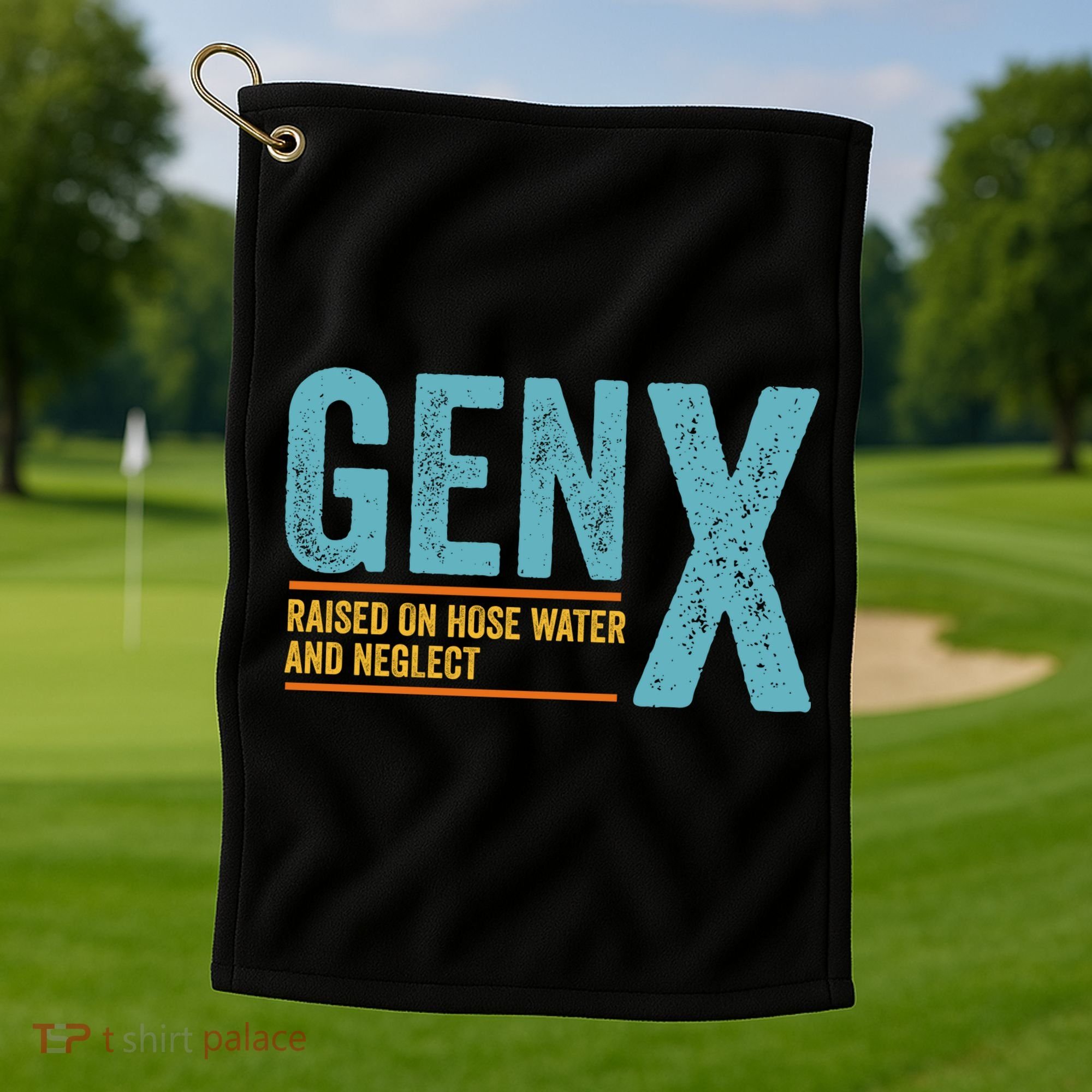 Gen X Raised On Hose Water And Neglect Retro Generation X Golf Towel