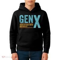 Gen X Raised On Hose Water And Neglect Retro Generation X Kids Hoodie thumb 4
