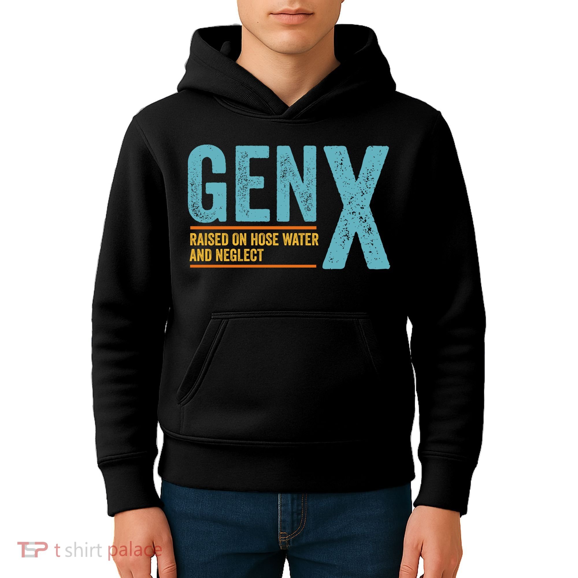 Gen X Raised On Hose Water And Neglect Retro Generation X Kids Hoodie