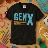 Gen X Raised On Hose Water And Neglect Retro Generation X Kids T-Shirt thumb 3