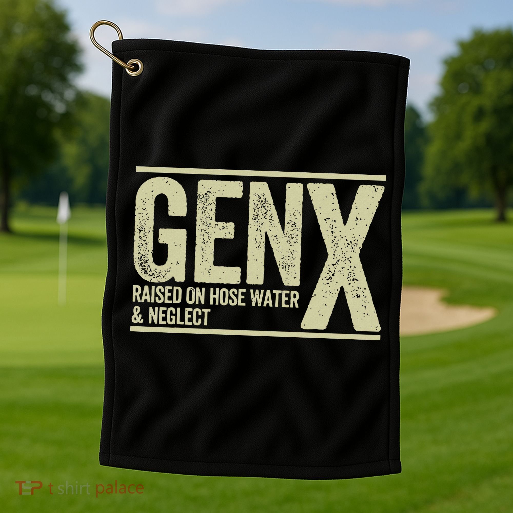 GEN X raised on hose water and neglect Golf Towel