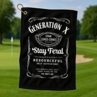 Generation X Stay Feral Golf Towel thumb 1