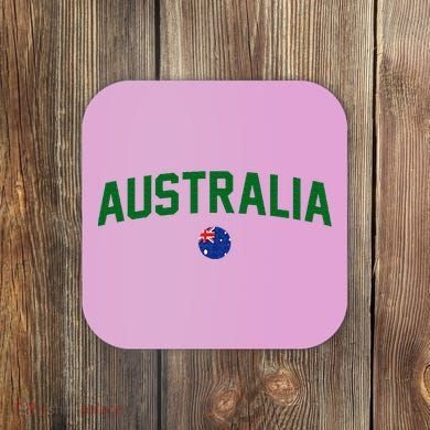Green Yellow Australia Down Under Team Australia Flag Coaster